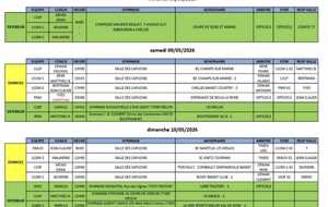 Match du week-end 09 et 10 mai