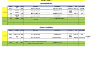 Match du week-end 16 et 17 mai