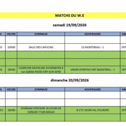 Match du week-end 19 et 20 septembre