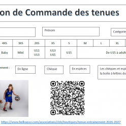Doc pour commander la tenue de vos enfants